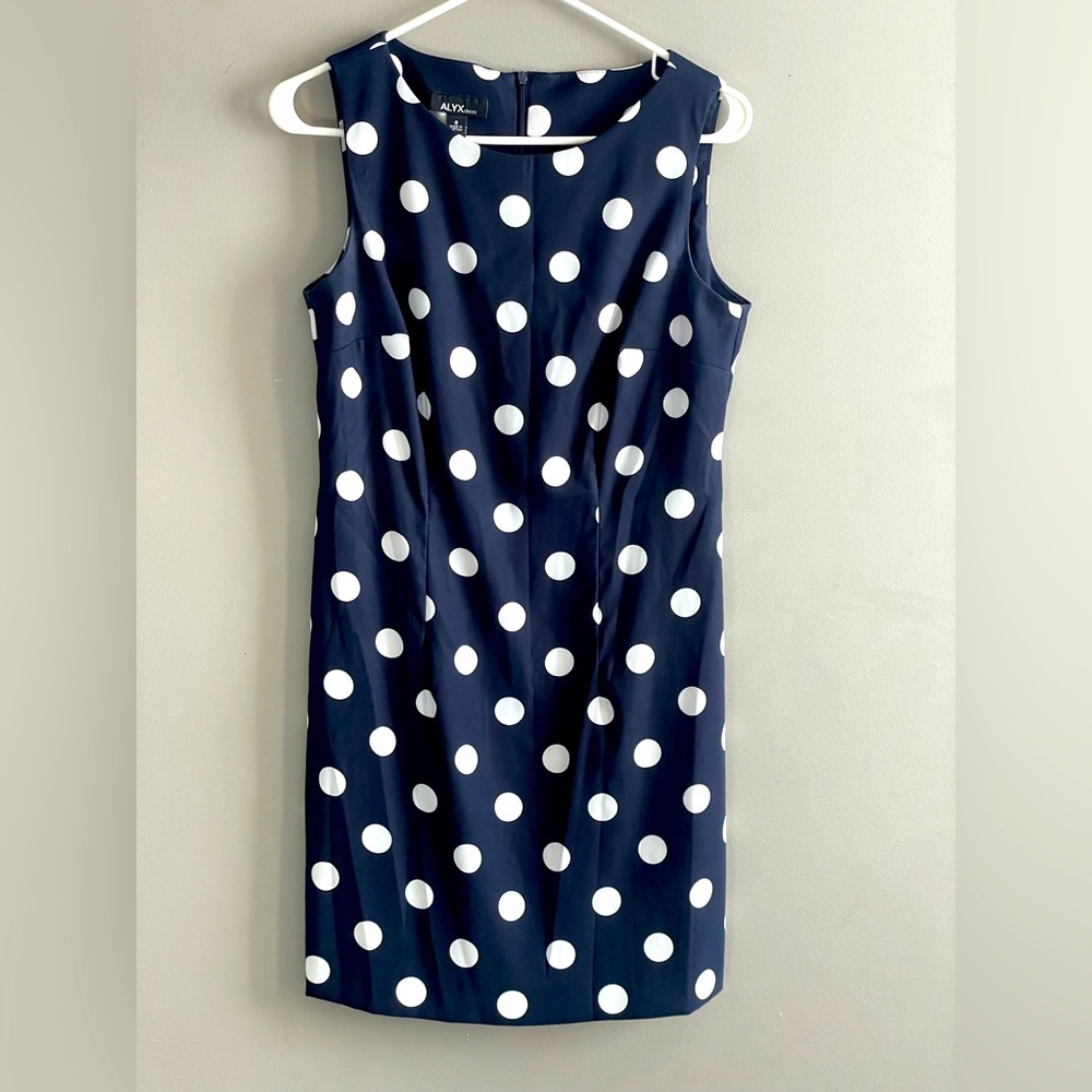 Polkadot, blue, and white ALYX dress